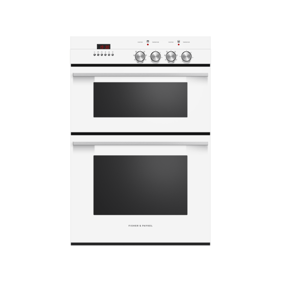 fisher & paykel 60cm 7 function white double oven